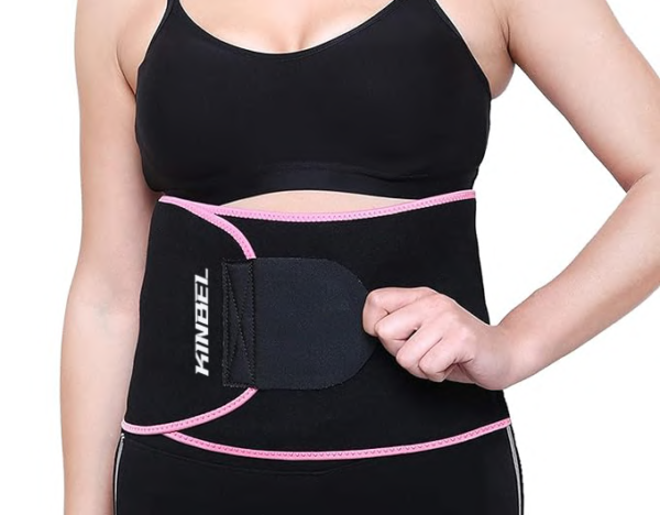 WAIST TRIMMER FOR WEIGHT LOSS WORKOUT SWEAT ENHANCER EXERCISE ADJUSTABLE WRAP AND WAIST TRAINER FOR STOMACH ADJUSTABLE ABDOMINAL MUSCLE & BACK LUMBAR SUPPORT AB BELT FOR MEN AND WOMEN.
