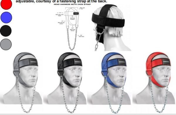 NECK HEAD HARNESS FOR RESISTANCE TRAINING EXTRA-HEAVY D-RINGS AND STEEL CHAIN, COMFORT FIT NEOPRENE, SUPERIOR SADDLE STITCHING BUILD A THICKER NECK WITH DURABLE EXERCISE NECK STRAP. - Image 2