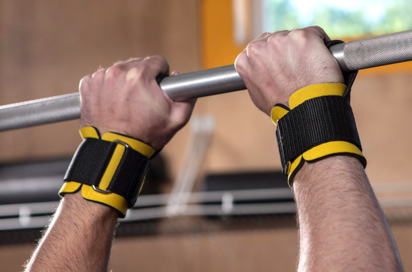 WEIGHT LIFTING STRAPS WITH BUILT IN ADJUSTABLE WRIST SUPPORT WRAP AND PALM PROTECTING NON SLIP GRIP PADS. - Image 2