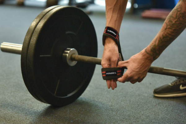 FIGURE 8 WEIGHT LIFTING STRAPS BEST POWER-LIFTING BODYBUILDING ACCESSORIES FOR HEAVY WORKOUT WRIST SUPPORT.